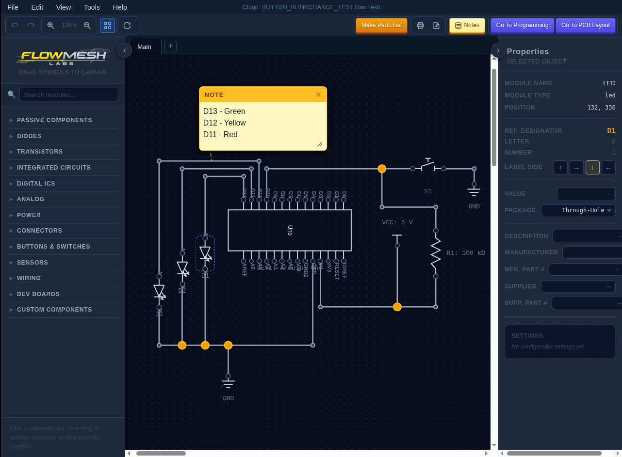FlowMesh schematic design screenshot