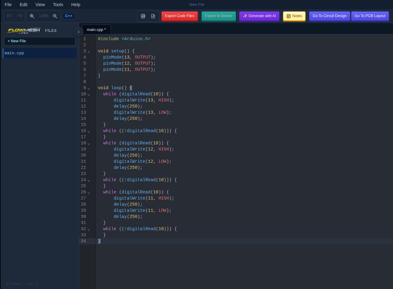 FlowMesh professional text programming screenshot